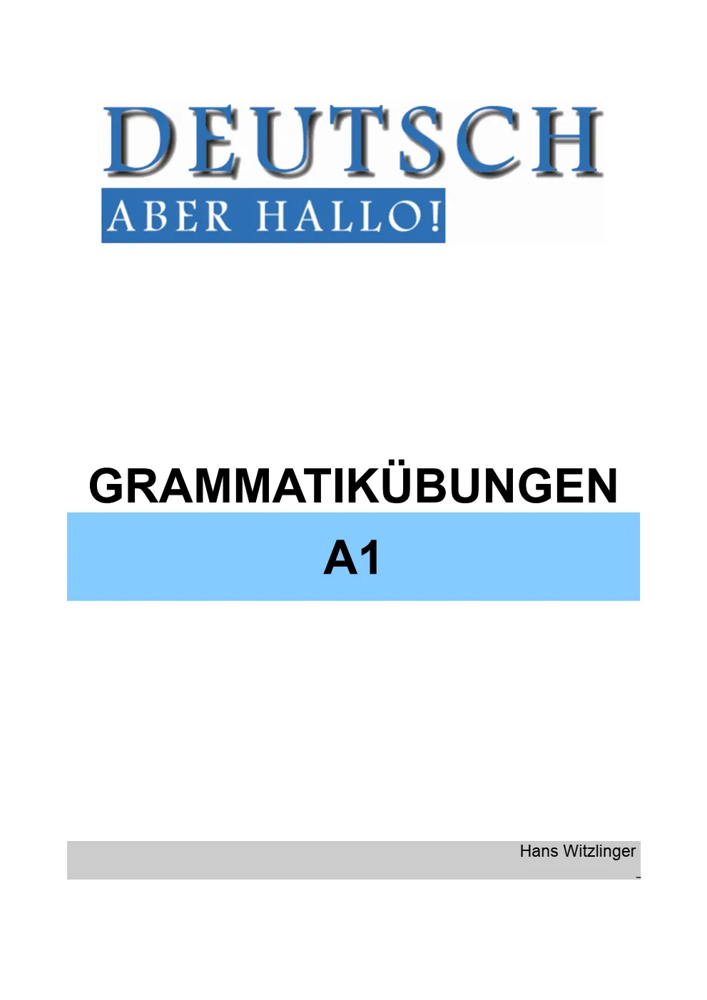 جلد کتاب Grammatikübungen A1