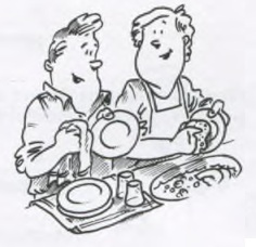 دو مرد که ظرف‌ها را می‌شویند (Max und Moritz)
