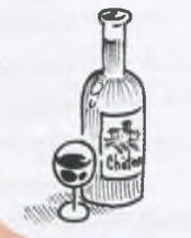 بطری و لیوان (neben der Weinflasche)