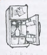 یخچال (Die Flasche steht im Kühlschrank)
