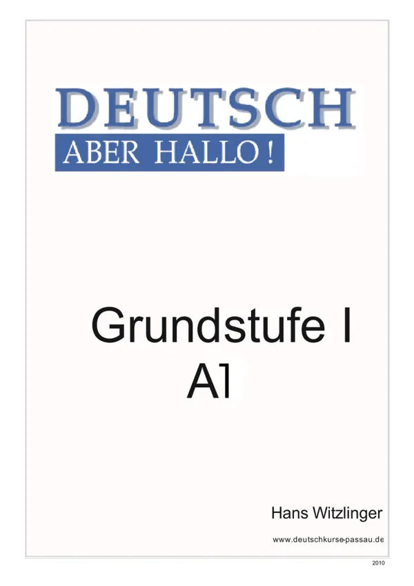 جلد کتاب Deutsch aber HALLO Grammatikübungen A1