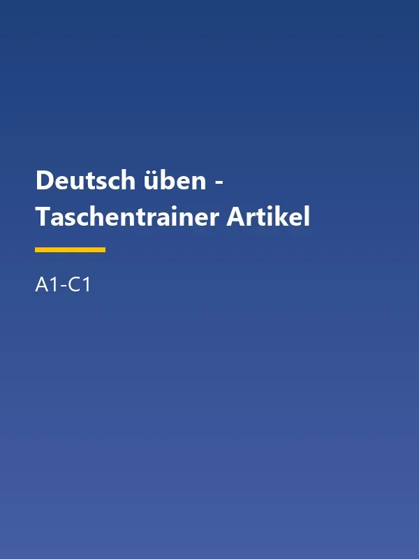 جلد کتاب Deutsch üben - Taschentrainer Artikel