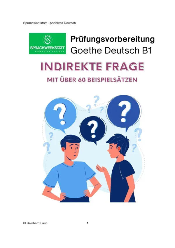 جلد کتاب Indirekte Frage - Prüfungsvorbereitung Goethe Deutsch B1