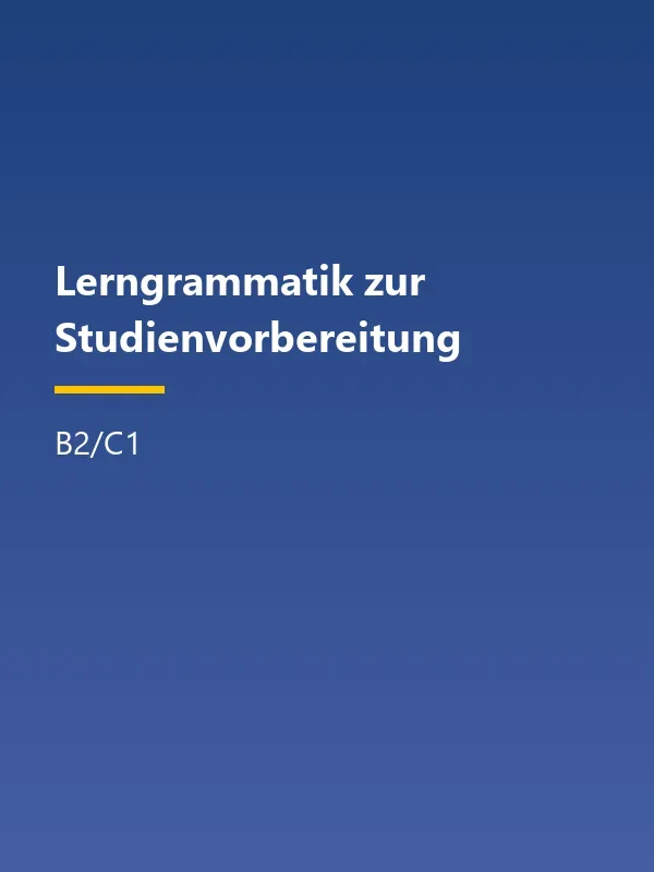 جلد کتاب Lerngrammatik zur Studienvorbereitung