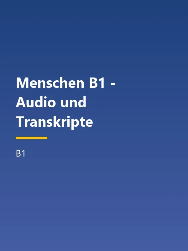 جلد کتاب Menschen B1 - Audio und Transkripte