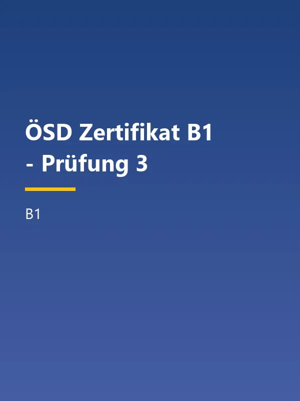 جلد کتاب ÖSD Zertifikat B1 - Prüfung 3