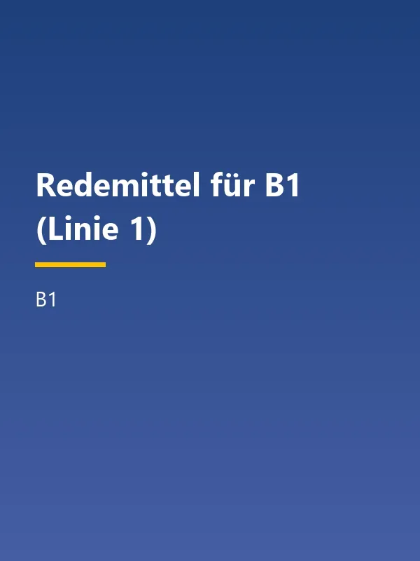 جلد کتاب Redemittel für B1 Linie 1